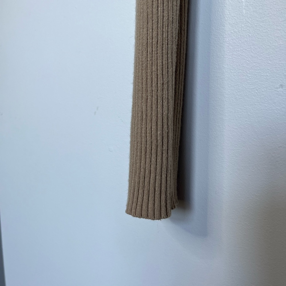 Tan Ribbed Button-Up Women's Top - Picture 4 of 4